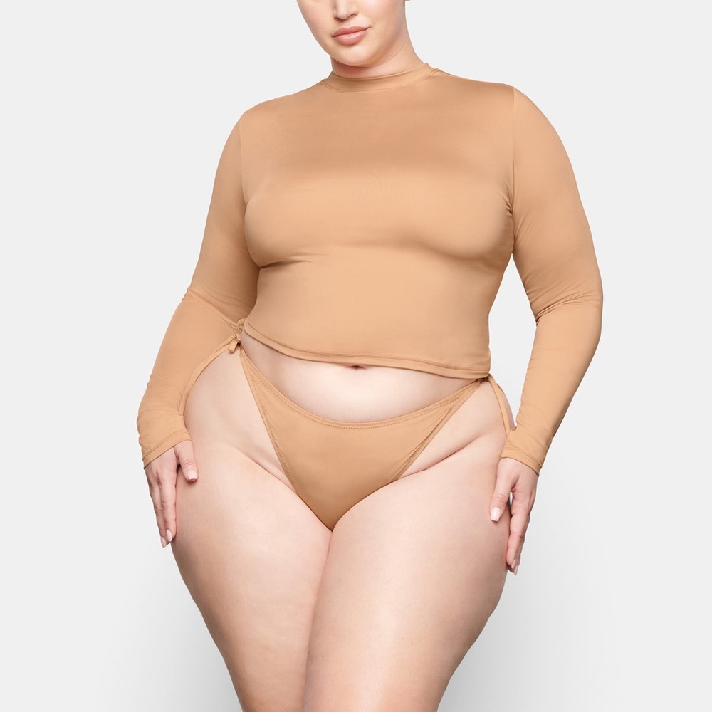 SKIMS SWIM LONG SLEEVE SHIRT in Ochre NEW